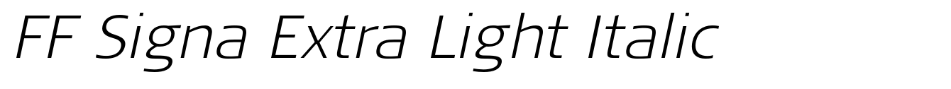 FF Signa Extra Light Italic